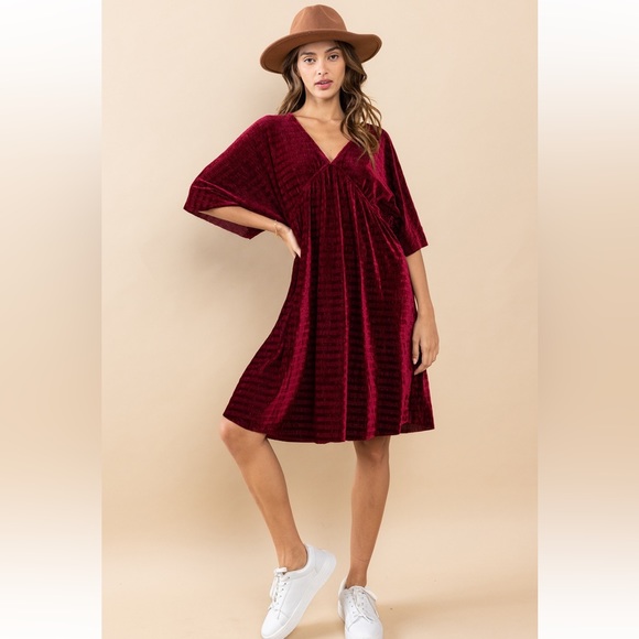 09 Boho Fabulous Textured Velvet Dress - Picture 1 of 4